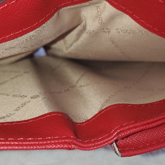 MK Red Heart Scarlet Double Zip Wallet Leather W. - Picture 9 of 12